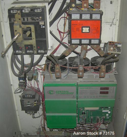 Used Berlyn 4.5" Single Screw Extruder, Model 4.5". 30:1 L/D 6 zone electrically heated, water cooled. 4-1/2" diameter water cooled feed throat, 5" diameter side vent, 94" from feed, 44" center line,...