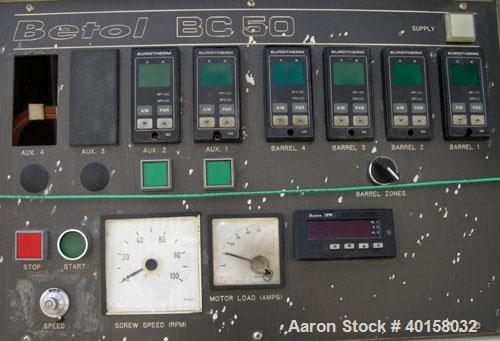 Used Betol 1.9' (50mm) Single Screw Extruder, Model BC50