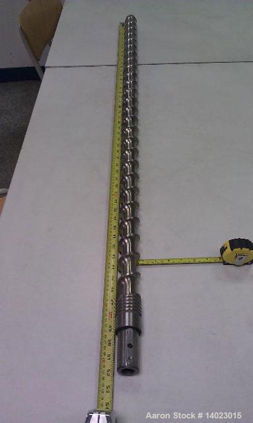 Used BMHT4525 Boston Mathews Single Screw Extruder, 1.7" (45mm), L/D 25:1, main motor 24HP (18 kW), control cabinet, Eurotherm Flux Vector drive, nitrided general purpose screw, rupture disc in flang...