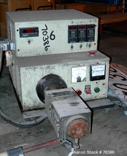 Used Brabender Instrumentss Single Screw Extruder, 3/4", Type 16-02-000. 16:1 L/D ratio, electrically heated, air cooled, 1/60/230 Volt, 15 Amp. Includes Dynisco controls. Requires screw.