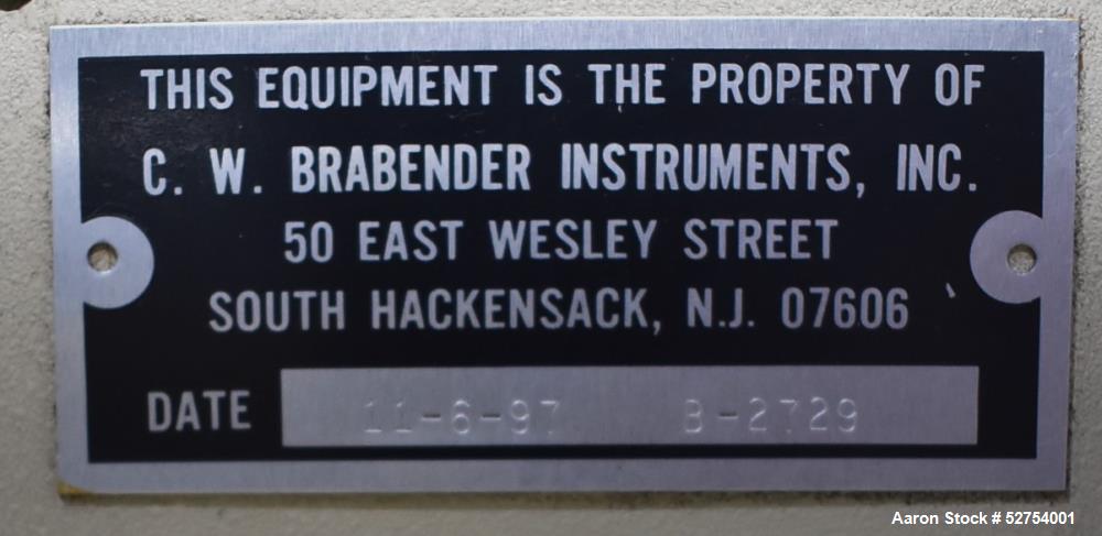 C.W. Brabender Independent Extruder