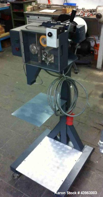 Used Brabender Lab Size Granulation Line comprised of (1) extruder 0.75" (19 mm) diameter, 40 L/D, air cooled and 4 hp/3 kW drive; (1) granulator sG 30; (1) strand die; (1) cooling bath; (1) control ...