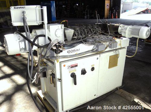 Used Buss Laboratory Ko-Kneader, Model MKS 30-18 / E 40. 30mm Diameter single screw, 18 to 1 L/D ratio. Clam shell type barrel electrically heated, air cooled. Water cooled feed throat with hopper. D...