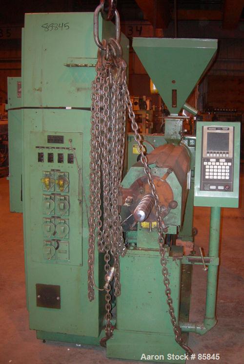 Used Cincinnati Milicron 2.5" Single Screw Extruder, Model Apex, Approximate 26:1 L/D Ratio. Electrically heated, air cooled 4 zone non-vented barrel. Water cooled feed throat with hopper. Approximat...