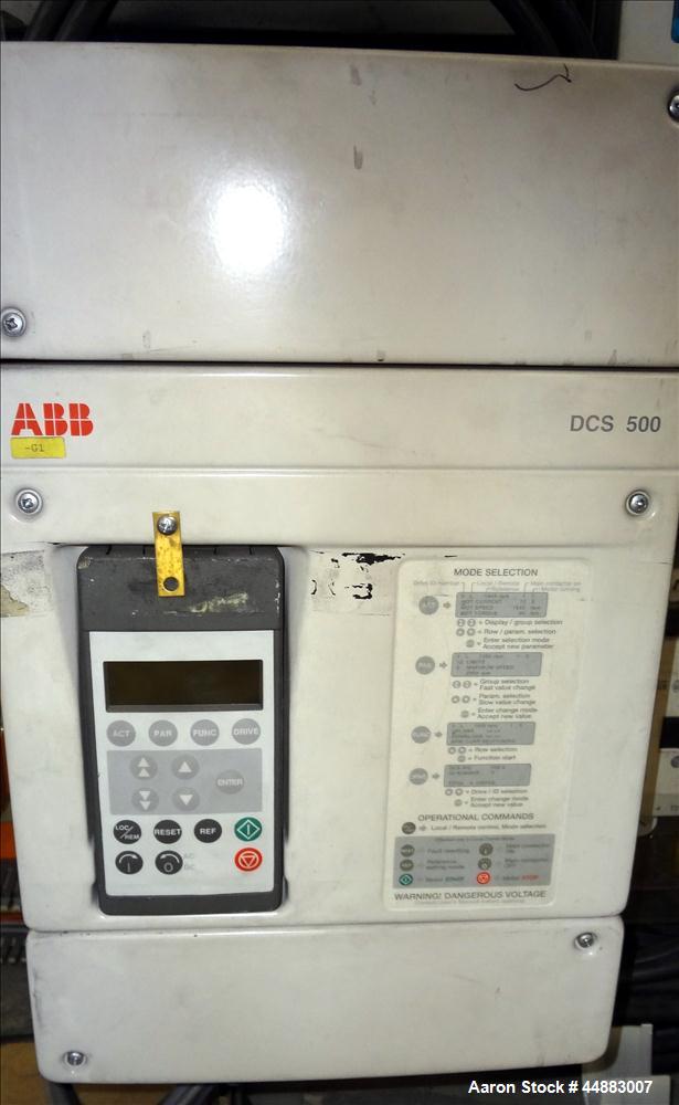 Used Cincinnati Milacron 75mm Single Screw Extruder, Model Proton 70-30G. Approximate 30 to 1 L/D ratio. Electrically heated, air cooled 4 zone non-vented barrel, water cooled feed throat, no hopper....