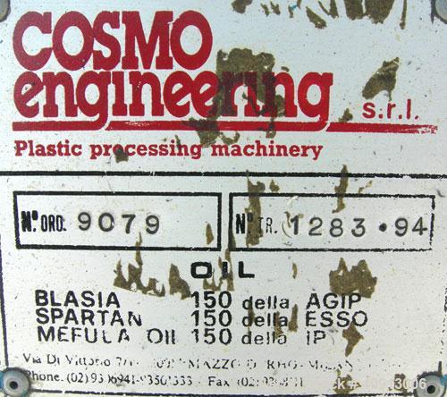 Used- Cosmo 2 1/4" Single Screw Extruder. Approximate 26:1 L/D ratio. Electrically heated, air cooled 4 zone non-vented barr...