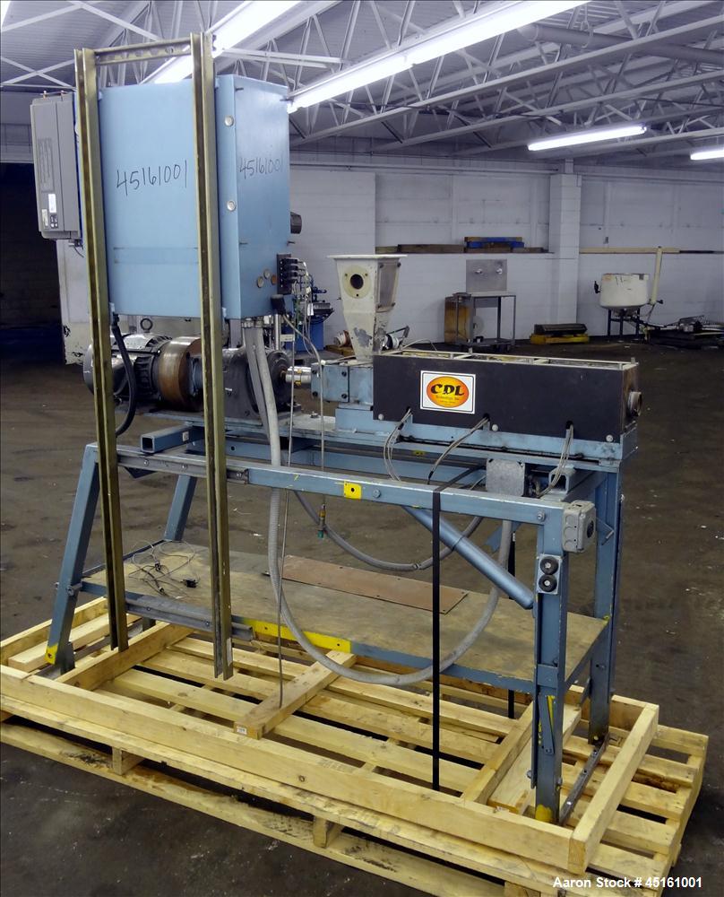 Used- Crown / CDL Technology 1" Single Screw Extruder. Approximate 30 to 1 L/D ratio. Electrically heated air cooled 3 zone ...