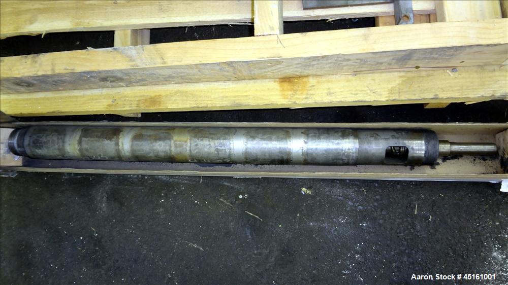 Used Crown / CDL Technology 1" Single Screw Extruder. Approximate 30 to 1 L/D ratio. Electrically heated air cooled 3 zone non-vented barrel. Water cooled feed throat with hopper, approximate 42-1/2"...