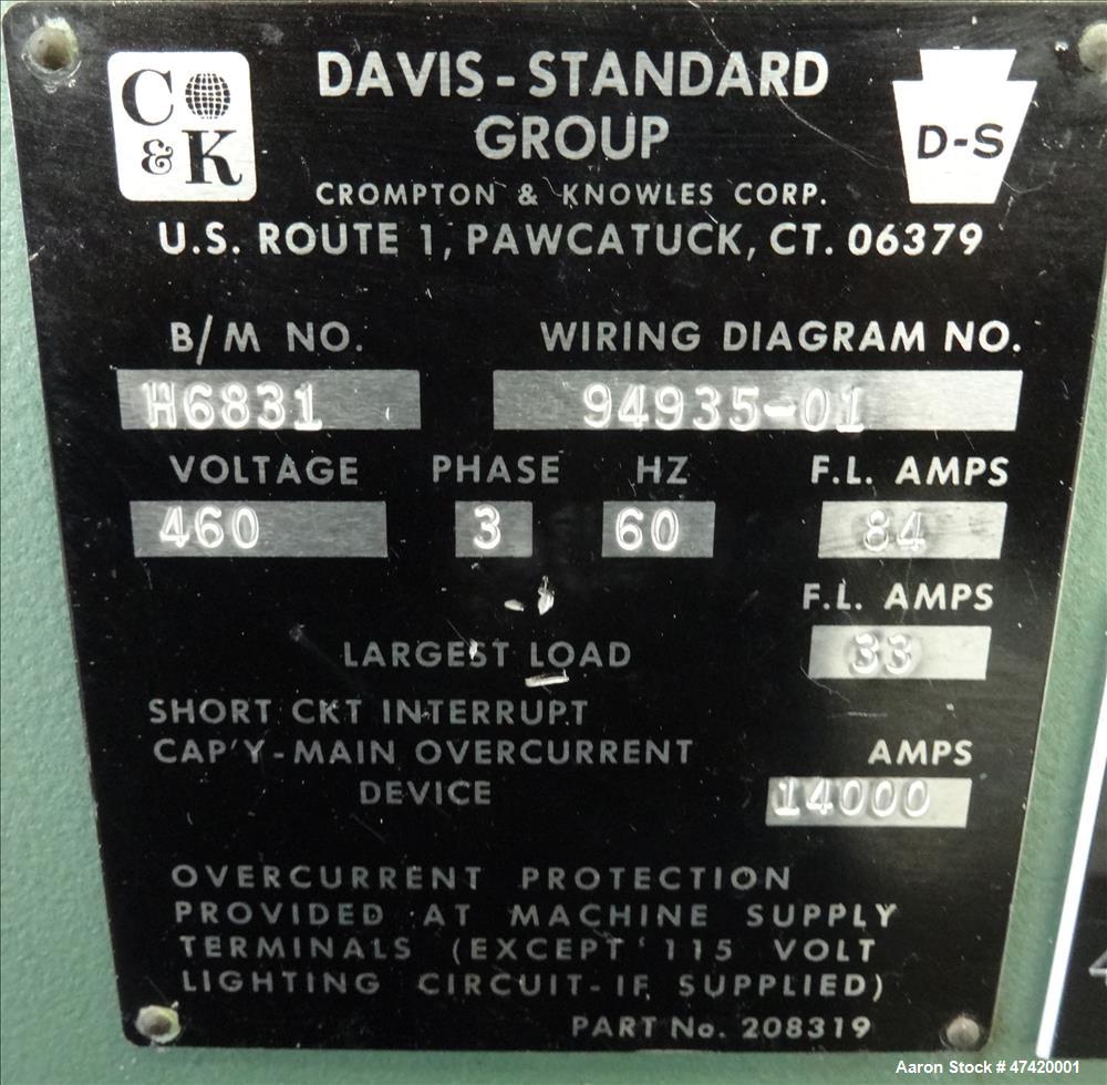 Used Davis Standard 1-1/2" Thermatic III Single Screw Extruder