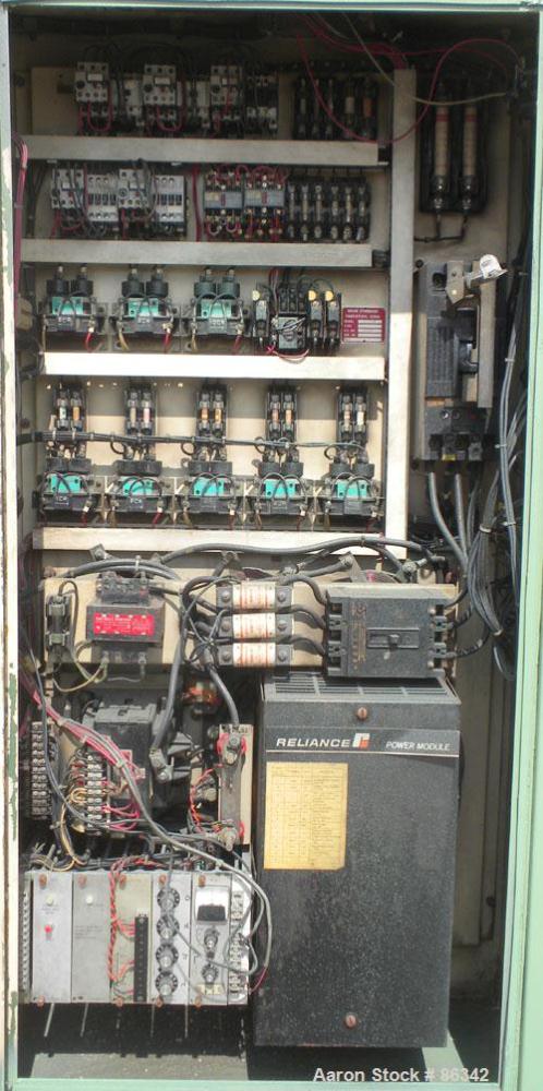 Used Davis Standard 2.5" Single Screw Extruder, Model 250S, Approximate 24:1 L/D ratio. Electrically heated, air cooled 5 zone non-vented barrel. Water cooled feed throat with hopper. Driven by a 40 ...