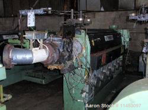 Used Davis Standard Thermatic Extruder, model 25IN25. 2.5" diameter screw, 30:1 L/D, 6 heating zones, 50 hp motor, 17.2:1 gearbox ratio, with hydraulic screen changer. Includes Process Controls Corp ...