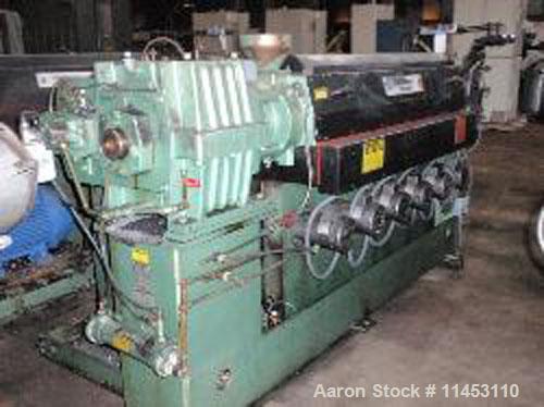 Used Davis Standard Thermatic Extruder, model 25IN25. 2.5" diameter screw, 30:1 L/D, 6 heating zones, 50 hp motor, 17.2:1 gearbox ratio, with hydraulic screen changer. Includes Process Controls Corp ...