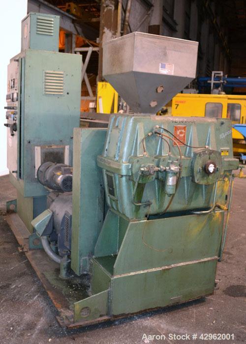 Used Davis Standard 3-1/2" Single Screw Extruder, Model 350S, Approximately 24 to 1 L/D Ratio. Electrically heated, air cooled 5 zone non-vented barrel. Water cooled feed throat with hopper. Driven b...