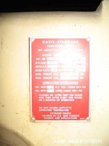Used- Davis Standard 3-1/2" Single Screw Extruder, Model 35IN35