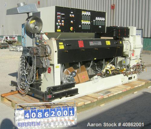Used Davis Standard 3 1/2" Thermatic Single Screw Extruder, Model 35IN35, Type DSPA. 30 to 1 L/D ratio. Electrically heated, air cooled 5 zone barrel. Water cooled feed throat, no hopper. Approximate...