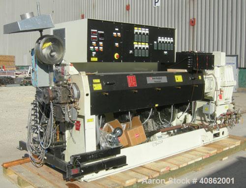 Used Davis Standard 3 1/2" Thermatic Single Screw Extruder, Model 35IN35, Type DSPA. 30 to 1 L/D ratio. Electrically heated, air cooled 5 zone barrel. Water cooled feed throat, no hopper. Approximate...