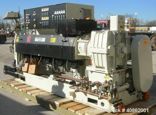 Used Davis Standard 3 1/2" Thermatic Single Screw Extruder, Model 35IN35, Type DSPA. 30 to 1 L/D ratio. Electrically heated, air cooled 5 zone barrel. Water cooled feed throat, no hopper. Approximate...