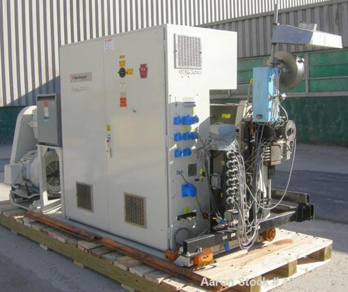 Used Davis Standard 3 1/2" Thermatic Single Screw Extruder, Model 35IN35, Type DSPA. 30 to 1 L/D ratio. Electrically heated, air cooled 5 zone barrel. Water cooled feed throat, no hopper. Approximate...