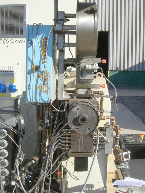 Used Davis Standard 3 1/2" Thermatic Single Screw Extruder, Model 35IN35, Type DSPA. 30 to 1 L/D ratio. Electrically heated, air cooled 5 zone barrel. Water cooled feed throat, no hopper. Approximate...