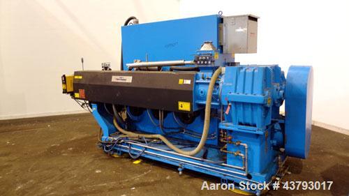 Used Davis Standard Mark V 3-1/2” Single Screw Extruder, Model 35IN35, Type DSPA. SO# 76499. Approximate 30 to 1 L/D ratio. Driven by a 75hp, 230/460 volt, 2700 rpm motor thru a reducer, HP capacity ...
