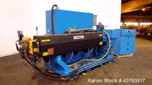 Used Davis Standard Mark V 3-1/2” Single Screw Extruder, Model 35IN35, Type DSPA. SO# 76499. Approximate 30 to 1 L/D ratio. Driven by a 75hp, 230/460 volt, 2700 rpm motor thru a reducer, HP capacity ...