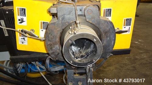 Used Davis Standard Mark V 3-1/2” Single Screw Extruder, Model 35IN35, Type DSPA. SO# 76499. Approximate 30 to 1 L/D ratio. Driven by a 75hp, 230/460 volt, 2700 rpm motor thru a reducer, HP capacity ...