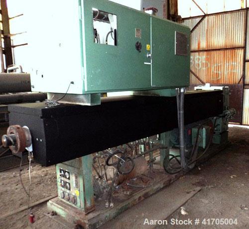 Used Davis Standard / NRM 4-1/2" Single Screw Extruder, Model 4.5 PM III. 32 to 1 L/D ratio, electrically heated, water cooled, non-vented with 250 hp DC motor, 17.72:1 gearbox ratio. Includes a cont...