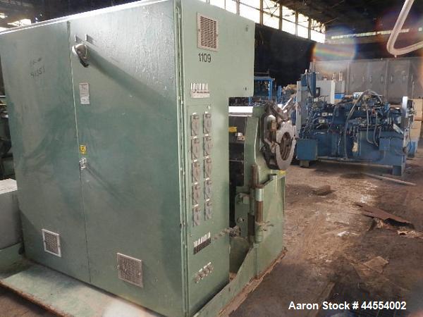 Used Davis Standard 4.5" single screw extruder, model 45IN45HT, 30:1 L/D, electrically heated, air cooled barrel, jacketed feed section with hopper, 17.49:1 gearbox ratio, top vented and plugged, 150...