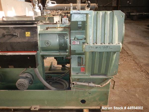 Used Davis Standard 4.5" single screw extruder, model 45IN45HT, 30:1 L/D, electrically heated, air cooled barrel, jacketed feed section with hopper, 17.49:1 gearbox ratio, top vented and plugged, 150...