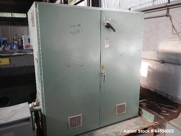 Used Davis Standard 4.5" single screw extruder, model 45IN45HT, 30:1 L/D, electrically heated, air cooled barrel, jacketed feed section with hopper, 17.49:1 gearbox ratio, top vented and plugged, 150...