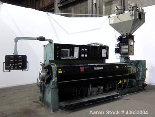 Used Davis Standard 6” Single Screw Extruder, Model 60IN60TPIH. Approximately 24 to 1 L/D ratio. Electrically heated, water cooled 5 zone non-vented barrel, with tank, heat exchanger, and pump. Water...