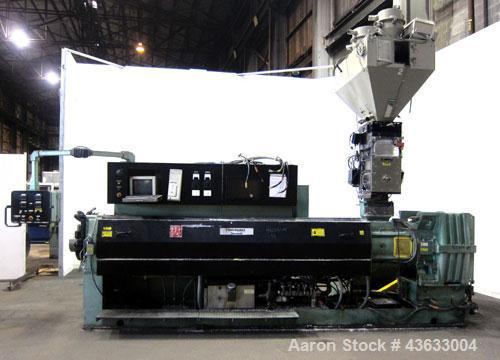 Used Davis Standard 6” Single Screw Extruder, Model 60IN60TPIH. Approximately 24 to 1 L/D ratio. Electrically heated, water cooled 5 zone non-vented barrel, with tank, heat exchanger, and pump. Water...