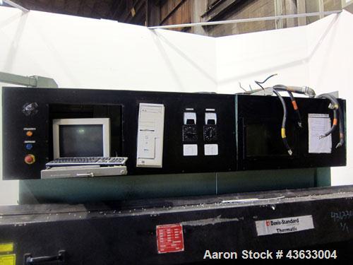 Used Davis Standard 6” Single Screw Extruder, Model 60IN60TPIH. Approximately 24 to 1 L/D ratio. Electrically heated, water cooled 5 zone non-vented barrel, with tank, heat exchanger, and pump. Water...