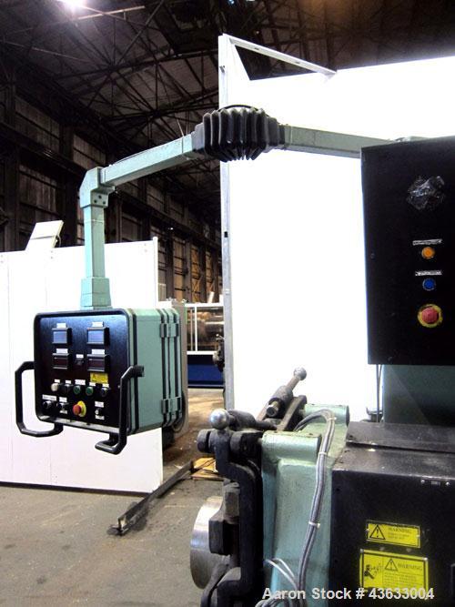 Used Davis Standard 6” Single Screw Extruder, Model 60IN60TPIH. Approximately 24 to 1 L/D ratio. Electrically heated, water cooled 5 zone non-vented barrel, with tank, heat exchanger, and pump. Water...