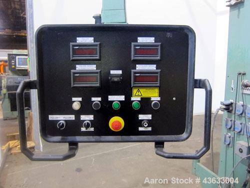 Used Davis Standard 6” Single Screw Extruder, Model 60IN60TPIH. Approximately 24 to 1 L/D ratio. Electrically heated, water cooled 5 zone non-vented barrel, with tank, heat exchanger, and pump. Water...