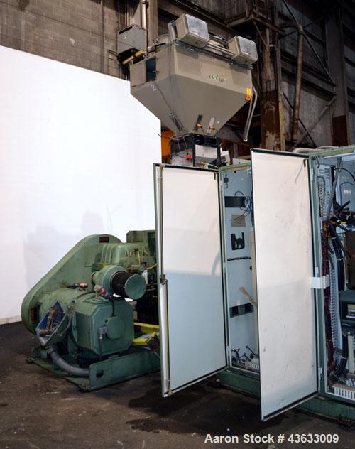 Used Davis Standard 6” Single Screw Extruder, Model 60IN60TPIH. Approximate 24 to 1 L/D ratio. Electrically heated, water cooled 5 zone non-vented barrel, with tank and heat exchanger, missing the pu...