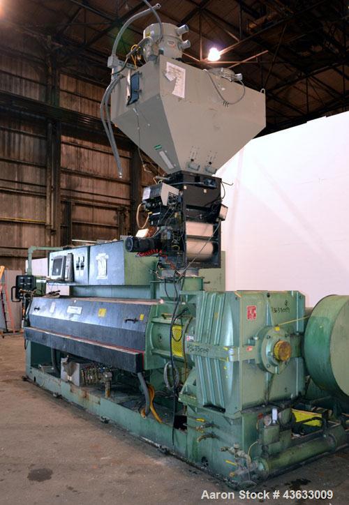 Used Davis Standard 6” Single Screw Extruder, Model 60IN60TPIH. Approximate 24 to 1 L/D ratio. Electrically heated, water cooled 5 zone non-vented barrel, with tank and heat exchanger, missing the pu...