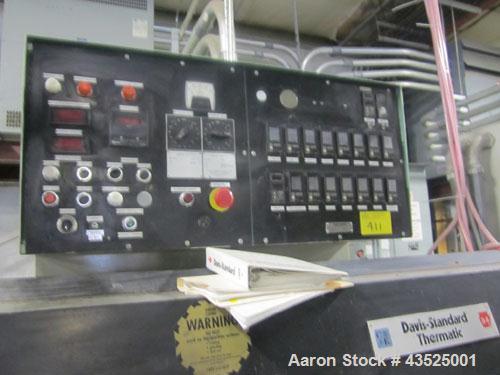 Used Davis Standard 6” Single Screw Extruder, Model 60IN80R, 38:1 L/D. Electrically heated, water cooled, jacketed feed section, on board circulation system, 600 hp dc motor with SCR controller, top ...