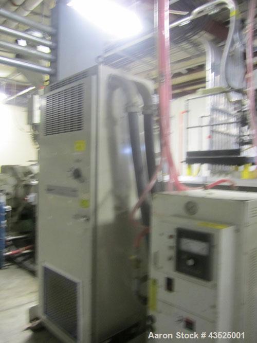 Used Davis Standard 6” Single Screw Extruder, Model 60IN80R, 38:1 L/D. Electrically heated, water cooled, jacketed feed section, on board circulation system, 600 hp dc motor with SCR controller, top ...