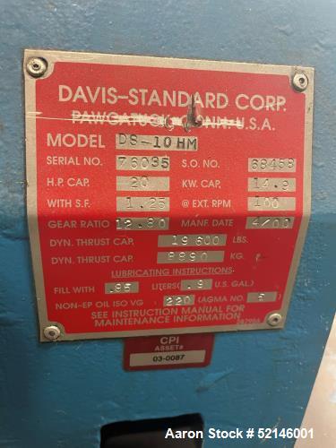 Used Davis Standard 1.5" Lab Extruder
