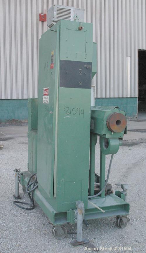 USED: Davis Standard 2" single screw extruder, model DS-20V8-24. 24:1 L/D ratio. Requires screw. Electrically heated, air cooled. 3 zone non-vented barrel. Water cooled feed throat with hopper. Drive...