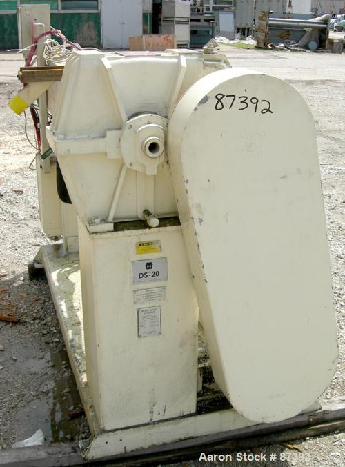 USED: Davis Standard 2" screw diameter single screw extruder, model DS-20. 30:1 L/D ratio. Electrically heated, air cooled, 4 zone non-vented barrel. Water cooled feed throat. Driven by a 20 hp, 500 ...
