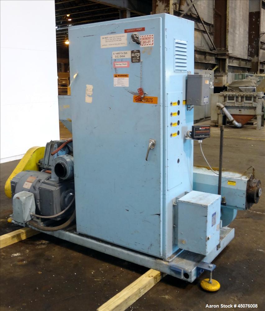 Used Davis Standard 3" Single Screw Extruder, Model DS-30. Approximate 24 to 1 L/D Ratio. Electrically heated, air cooled 4 zone non-vented barrel. Water cooled feed throat with hopper. Driven by a 4...