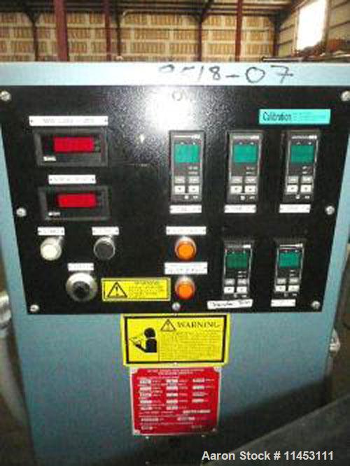 Used 1.25" Davis Standard Extruder, model DS125. 24:1 L/D, electrically heated, air cooled, with 5 hp 230 volt DC motor with Reliance Flex Pak SCR controller, 15:1 gearbox ratio, pedestal mounted wit...