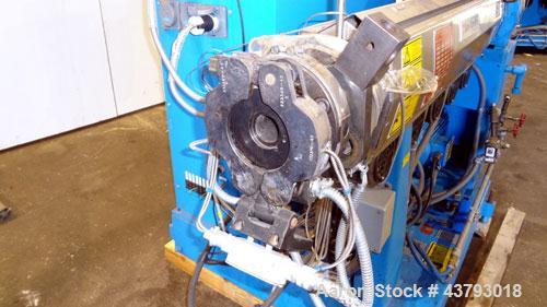 Used Davis Standard 1-1/2” Single Screw Extruder, Model DS15H, Type DSPA. SO# 76499. Approximate 30 to 1 L/D ratio. Driven by a 10hp motor thru a reducer, HP capacity 24, service factor 1.25, ratio 1...