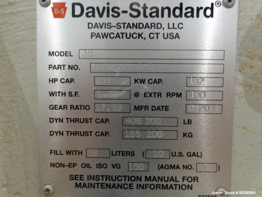 Used- Davis Standard Single Screw Extruder