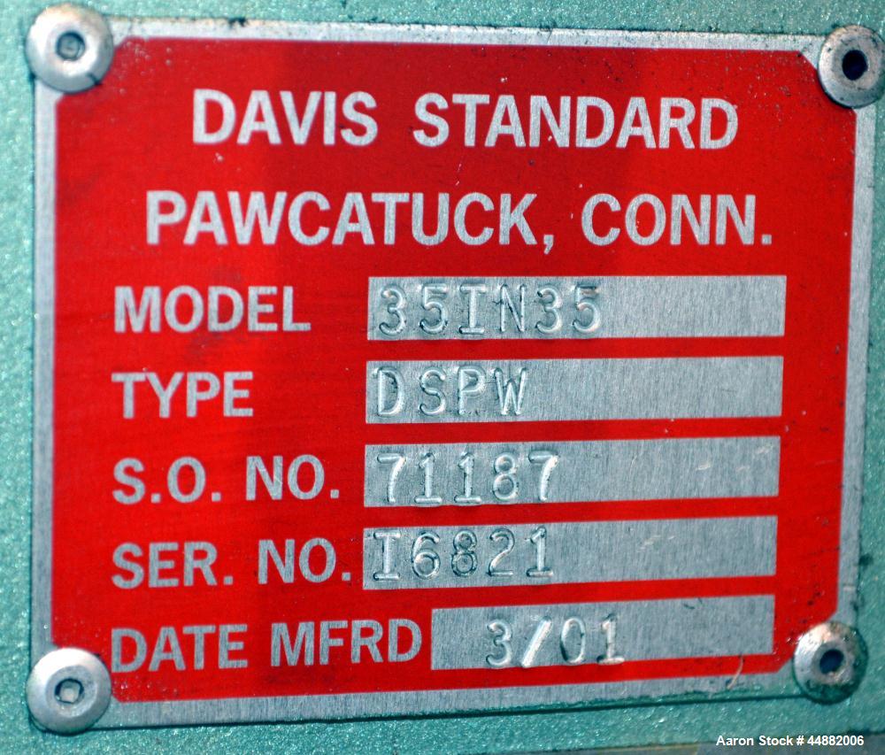 Used Davis Standard 3-1/2" Single Screw Extruder, Model DSPW35IN35