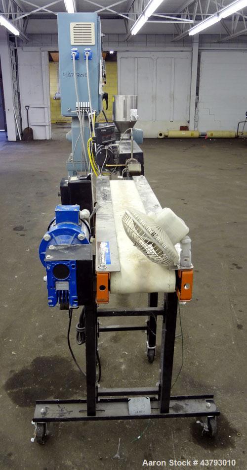 Used Davis Standard 1” Diameter Single Screw Extruder, Model KLB-100, Type DSPA. Approximate 28 to 1 L/D ratio. Electrically heated, air cooled 4 zone non-vented barrel. Water cooled feed throat with...