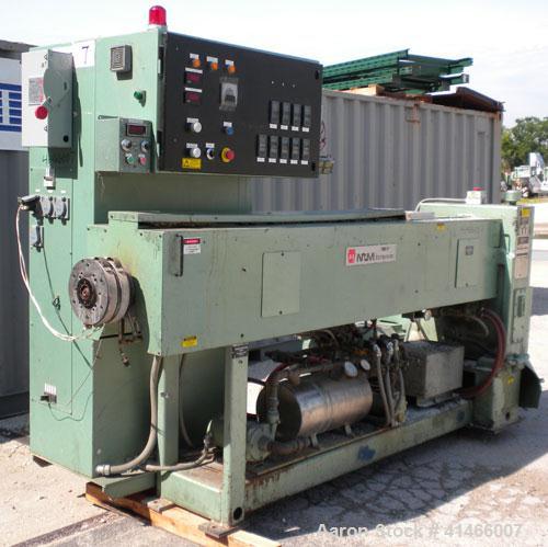 Used Davis Standard-NRM  3-1/2" Single Screw Extruder, Model PM IV. 24 to 1 L/D ratio. Electrically heated, water cooled 4 zone non-vented barrel with a pump, tank, and heat exchanger. Water cooled f...