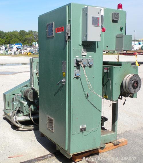 Used Davis Standard-NRM  3-1/2" Single Screw Extruder, Model PM IV. 24 to 1 L/D ratio. Electrically heated, water cooled 4 zone non-vented barrel with a pump, tank, and heat exchanger. Water cooled f...